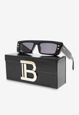 Balmain B-Army III Rectangular Sunglasses Gray BPS-175A-54 0-0