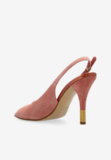 Flower 95 Slingback Suede Sandals