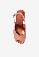 Flower 95 Slingback Suede Sandals