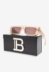 Balmain B-Army III Rectangular Sunglasses Brown BPS-175D-54 0-0