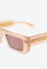 Balmain B-Army III Rectangular Sunglasses Brown BPS-175D-54 0-0