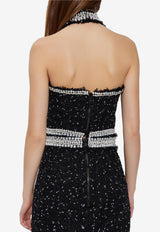 Tweed Halterneck Cropped Top