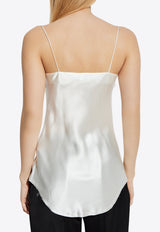 Cowl-Neck Draped Satin Top