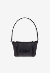 Chloè Logo Embroidered Woven-Raffia Shoulder Bag CH25UP566 P38-001