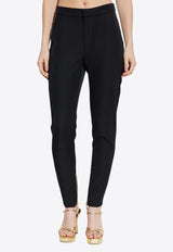 بنطال من الصوف المحبب بسحّاب وقَصة ضيقة