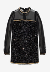 فستان من الشيفون مُزين بالترتر والخرز