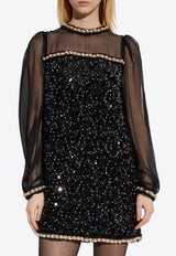 فستان من الشيفون مُزين بالترتر والخرز