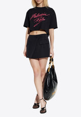 تنورة لف قصيرة من الحرير