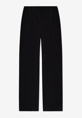 Straight-Leg Crepe Tailored Pants