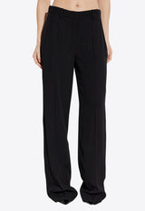 Straight-Leg Crepe Tailored Pants