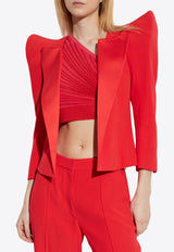 بليزر مفتوح من الأمام بأكتاف بارزة