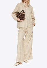 قميص بأكتاف متدلية بجاكار منسوج