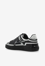 سنيكرز بي-كورت من الجلد بياقة منخفضة