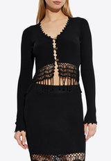 GANNI Fringed Top Black K2433 2702-099