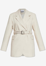 Double-Breasted Belted Blazer