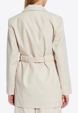 Double-Breasted Belted Blazer