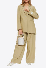 Mid-Rise Pleated Wide-Leg Pants