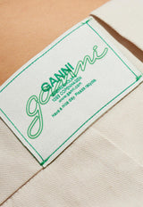 GANNI High-Waist Bermuda Shorts Cream W0379 6911-265