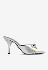 Opera Bow 85 Metallic Leather Mules