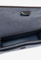 Tory Burch Small Fleming Denim Suede Shoulder Bag 167750 0-426