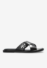 Turnlock Leather Flat Sandals