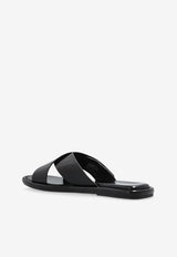 Turnlock Leather Flat Sandals