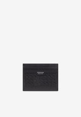 Ferragamo Monogram Leather Cardholder Black 661571 MINI EMBOS 780076-NERO