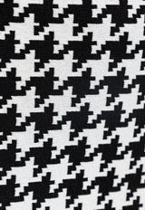 Houndstooth-Pattern Midi Skirt