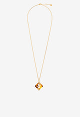 Fendi FF Squared Plexi Pendant Necklace 8AK951 ALI0-F1BDE
