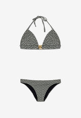 Balmain PB Monogram Halterneck Bikini Black BKB852200 0-104