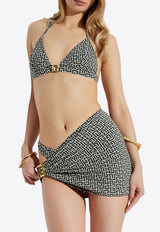 Balmain PB Monogram Halterneck Bikini Black BKB852200 0-104