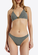 Balmain PB Monogram Halterneck Bikini Black BKB852200 0-104