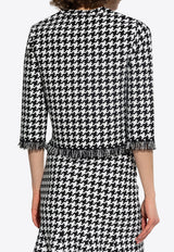 Alexander McQueen Houndstooth Pattern Cropped Cardigan 829315 Q1BDB-1080