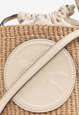 Chloè Small Horse Medal Raffia Bucket Bag CHC25SS59 2O8-222