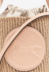 Chloè Small Horse Medal Raffia Bucket Bag CHC25SS59 2O8-26I