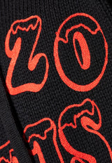 Kenzo Verdy Marker Intarsia Knit Hooded Sweatshirt FF58PU710 3CJ-99J