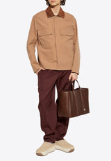 Fendi Suede Collar Canvas Jacket FW1355 AU63-F0TZ8