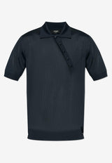 Fendi Polo with logo patch Navy Blue FZC360 AU82-F0ZNZ