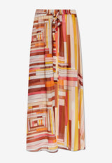 تنورة من الحرير بنمط مُكرر