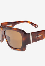 Jacquemus Croisier Square Sunglasses Brown JAC60 0-C3SUN