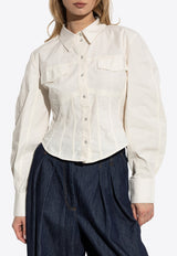 GANNI Shirt with pockets Cream W0316 6977-135
