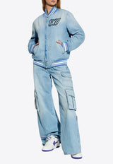 Virgil Obloh Beached Denim Bomber Jacket