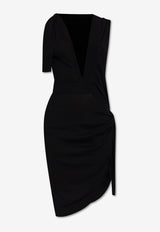 Asymmetric V-neck Dress