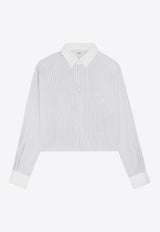 Celine Striped Cropped Shirt White 2C6890C79_01CQ_Blue_31183807