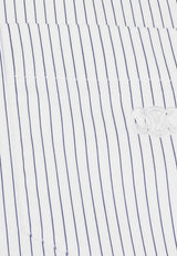 Celine Striped Cropped Shirt White 2C6890C79_01CQ_Blue_31183807