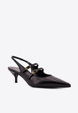 Celine Judy 55 Double Strap Mary-Jane Slingback Pumps Black 362325176C_38NO_OneColor_29853437