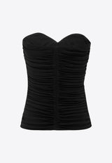 Saint Laurent Strapless Gathered Fitted Top 753703Y5F63_1000_Black_29851210