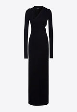 Versace Slashed Hoodie Maxi Dress Black 10100001A01253_1B000_Black_29842153