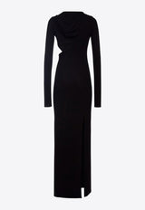 Versace Slashed Hoodie Maxi Dress Black 10100001A01253_1B000_Black_29842153