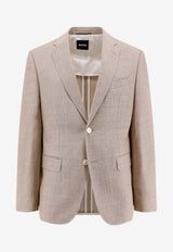 Hugo Boss Wool-Blend Single-Breasted Blazer Beige 50498700_260_Beige_30898774